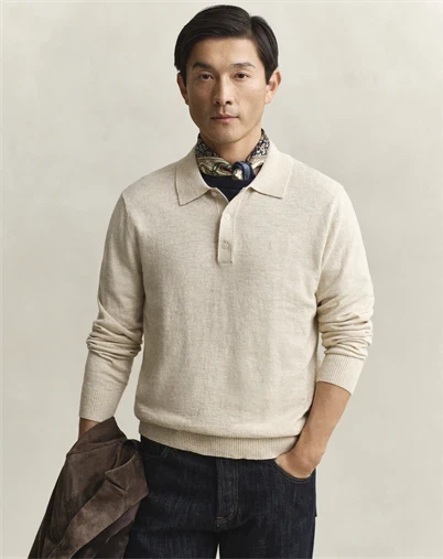 Gant - Linen Polo - Seed Melange